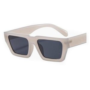 Gray Square Men Women Thick Frame Trendy Party Rectangle Y2K Hip Hop Sunglasses